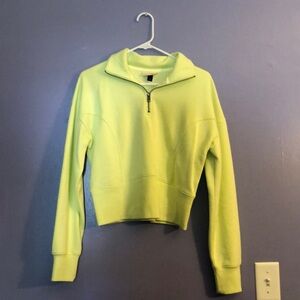 Cropped neon zip-up hoodie!